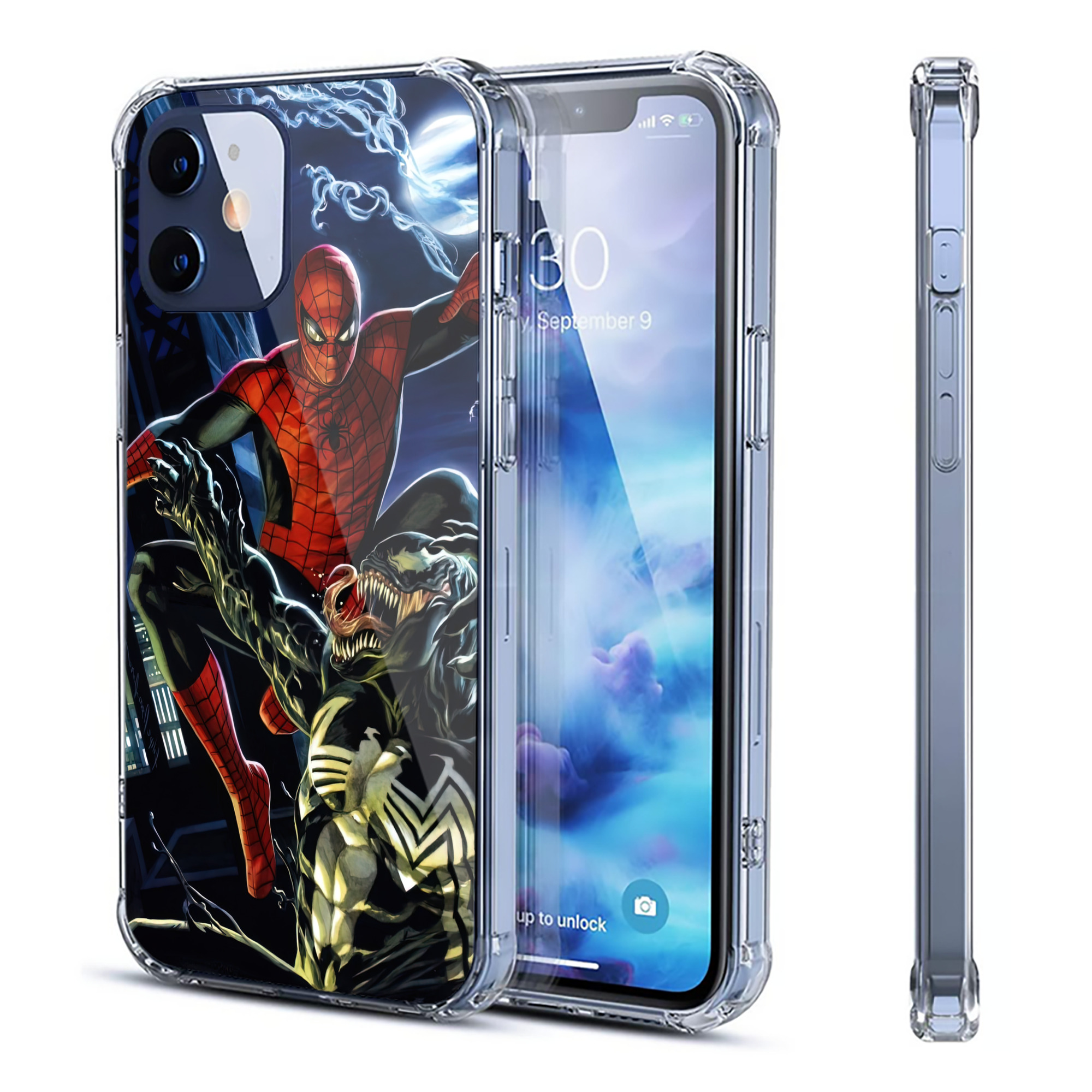 （画像用） Spider Man スパイダーマン 【iPhone 12シリーズ対応】透明スマホケース（クリアソフトケース）